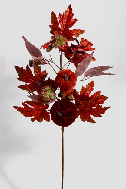 30" Artificial Pumpkin Maple Burgundy