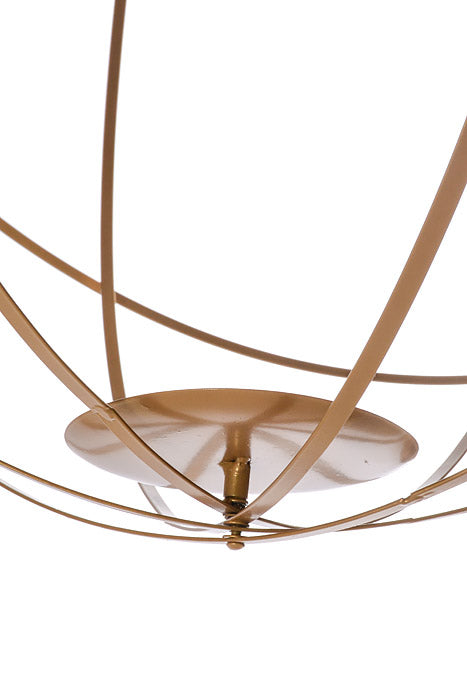 24" Hanging Floral Sphere Gold