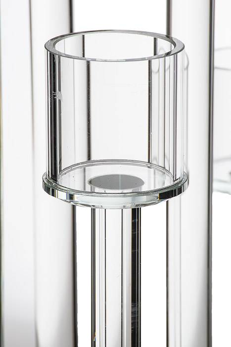 7-lite Glass Candle Holder Stand Clear