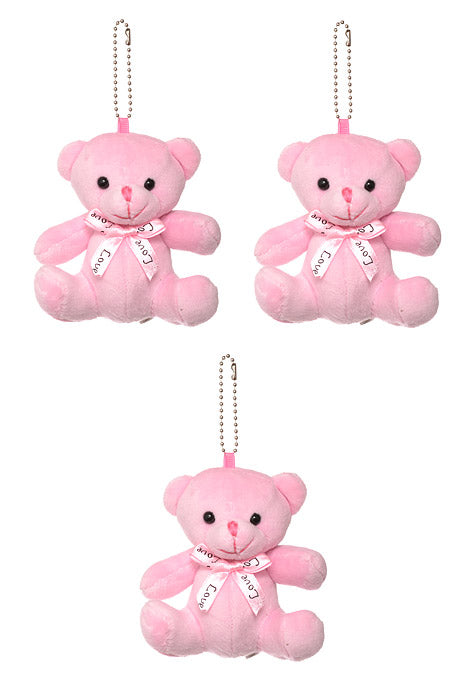 4.5" Sitting Teddy Bear Pink PKG/3
