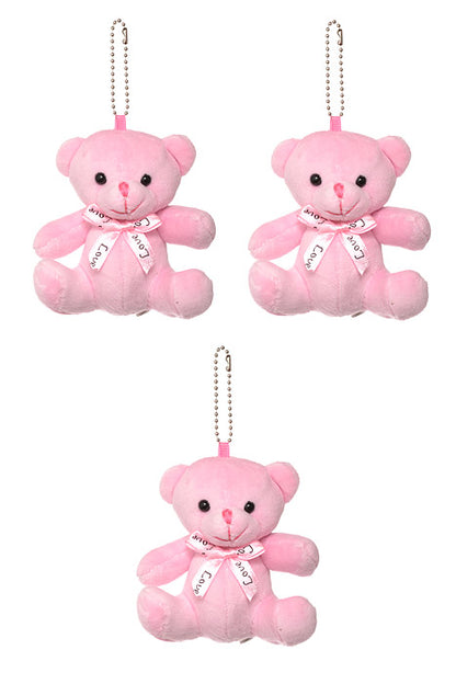 4.5" Sitting Teddy Bear Pink PKG/3