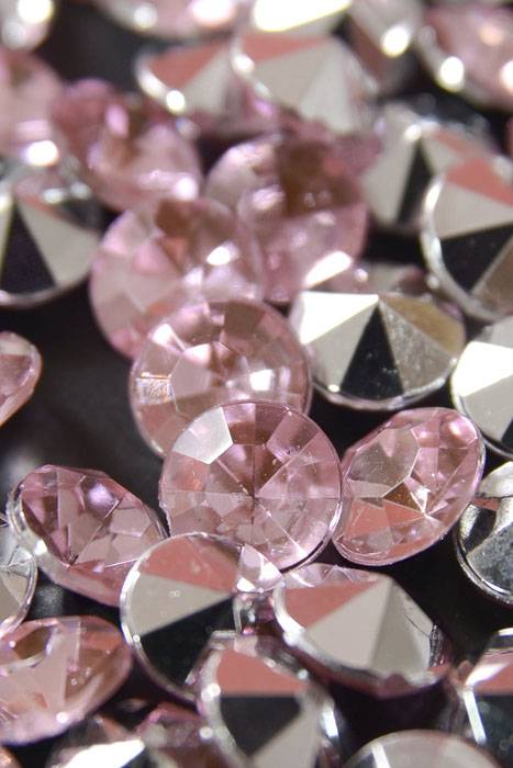 7mm Acrylic Diamond Light Pink (appr. 192 Pcs)