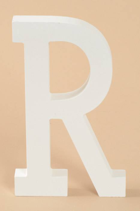 8" Wooden Letter R White