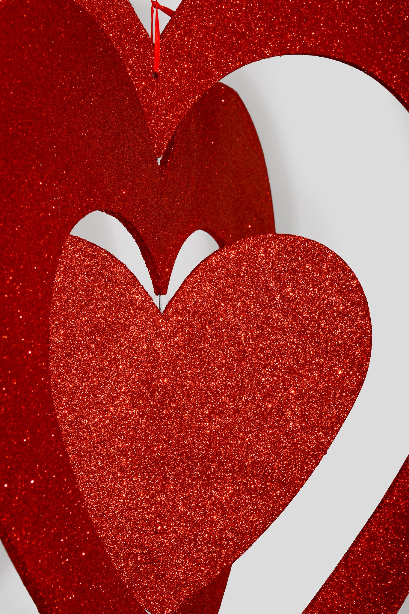 27" Foam Board 3 Layer Heart Shape Red Glitter