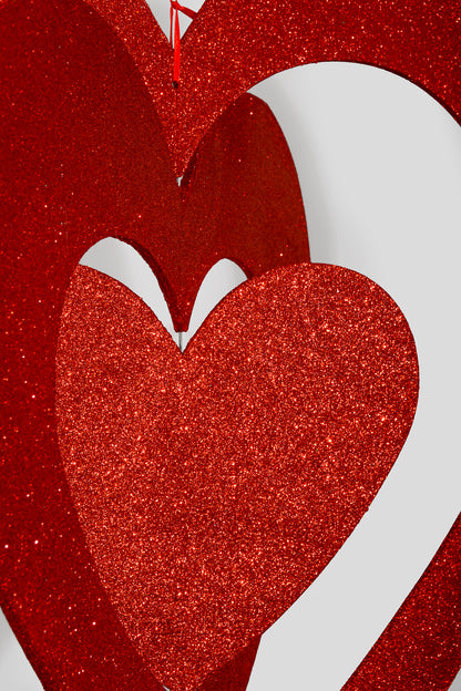 27" Foam Board 3 Layer Heart Shape Red Glitter