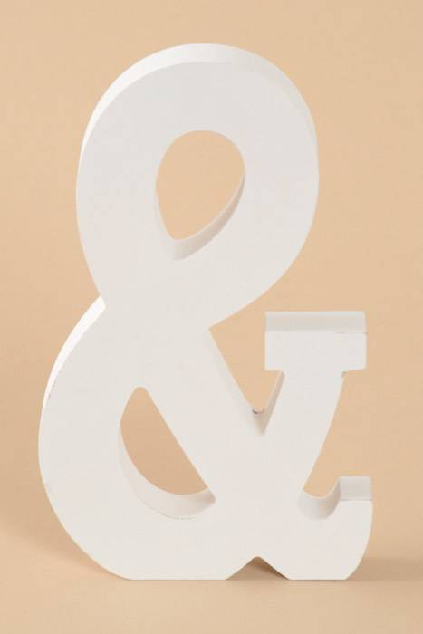 8" Wooden Symbol &amp; White