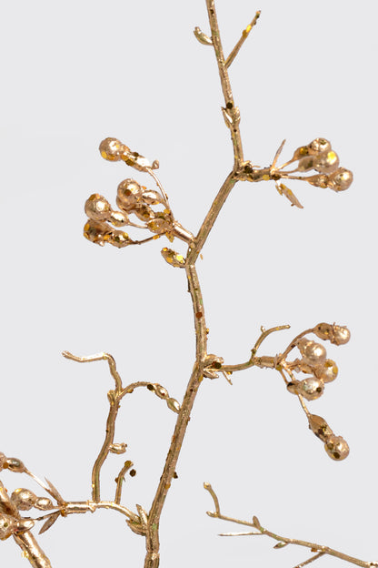 56.5" Glitter Berry Weeping Spray Gold