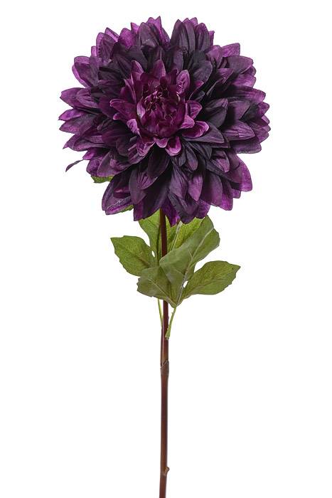 25.5&quot; Silk Dinner Plate Dahlia Spray Eggplant