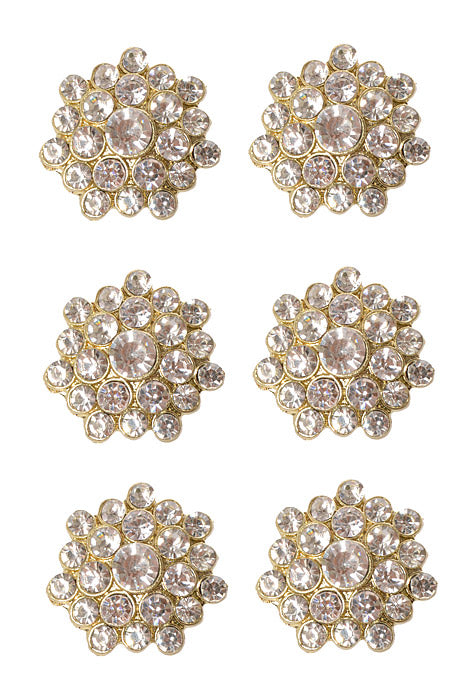 1" Ribbon Button Gold (Pkg/6)