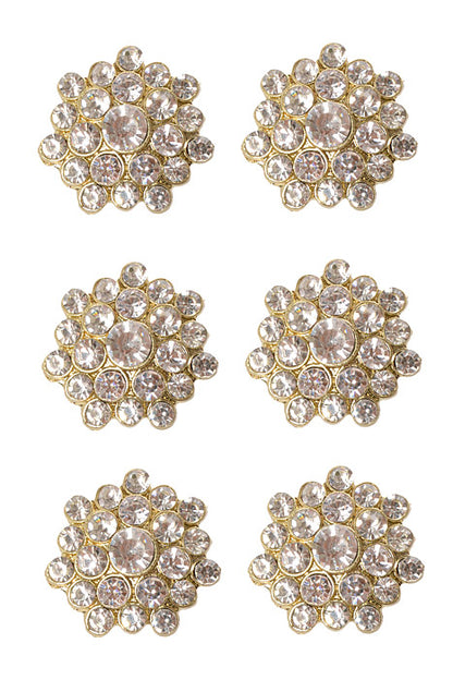 1" Ribbon Button Gold (Pkg/6)