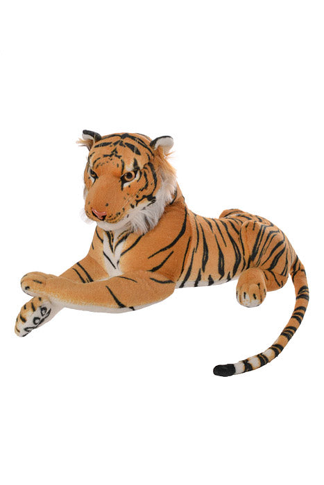 22" X 10" Stuffed Laying Tiger Yellow/Black