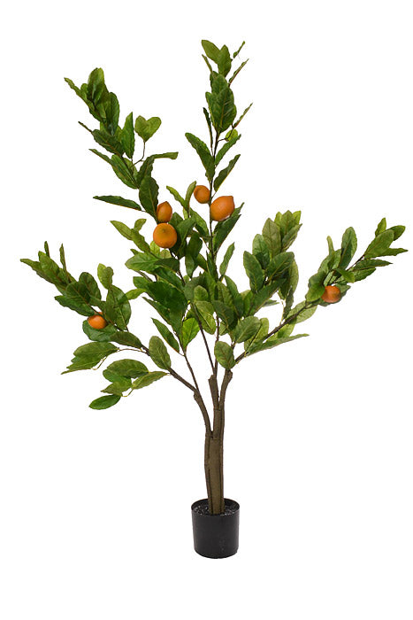 4Ft Artificial Potted Lemon Tree Green/Yellow