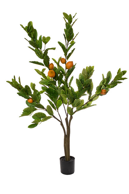 4Ft Artificial Potted Lemon Tree Green/Yellow