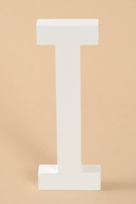 8" Wooden Letter I White