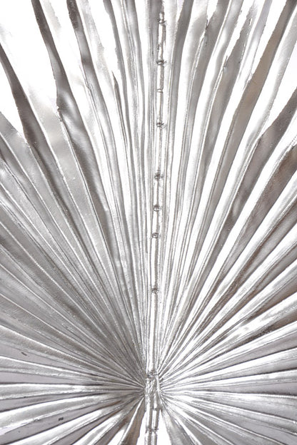 34.25" Metallic Fan Palm Leaf Stem Silver