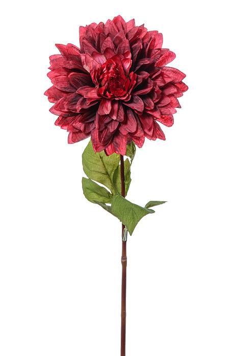 25.5&quot; Silk Dinner Plate Dahlia Spray Burgundy