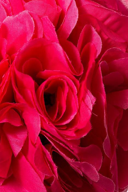 8" Rose Silkflower Pomander Kissing Ball Fuschia