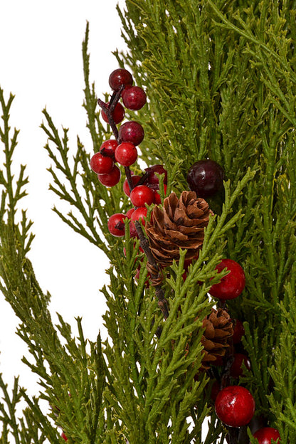 32" Pine With Tin Pot Green