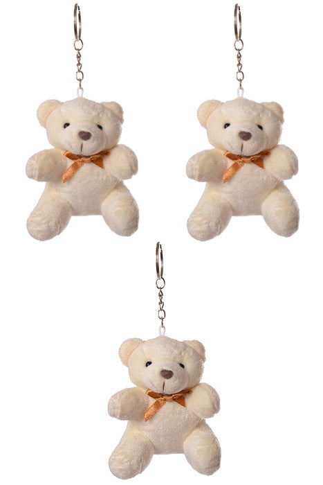 3.5" Sitting Teddy Bear Ivory PKG/3