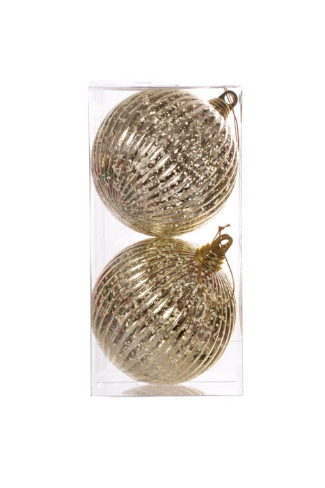 150Mm Vertical Stripe Ball Mercury (Champagne) Pkg/2