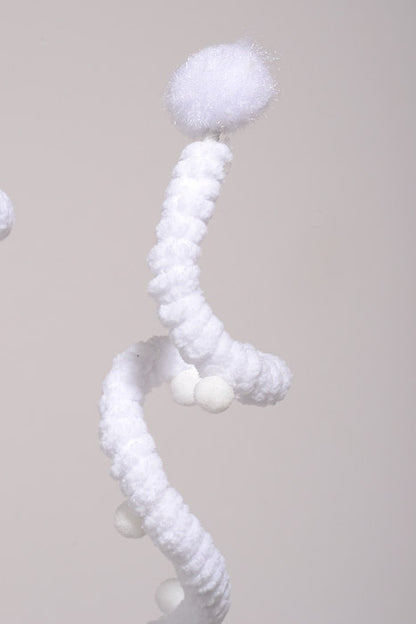 23" Fluffy Curly Stem White