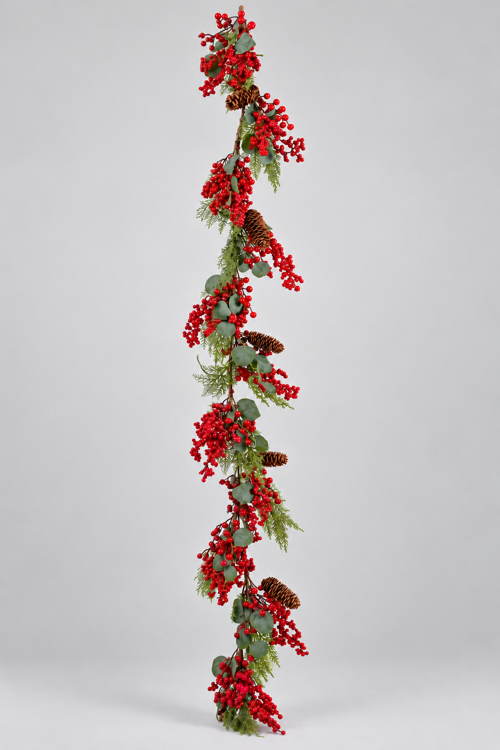 6Ft Berry/Pinecone/Leaf Garland Red/Green