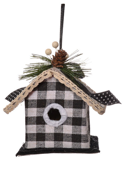 4.7" X 3.5" X 5.9" House Ornament White/Black