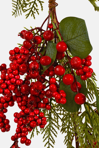 6Ft Berry/Pinecone/Leaf Garland Red/Green