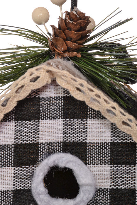 4.7" X 3.5" X 5.9" House Ornament White/Black