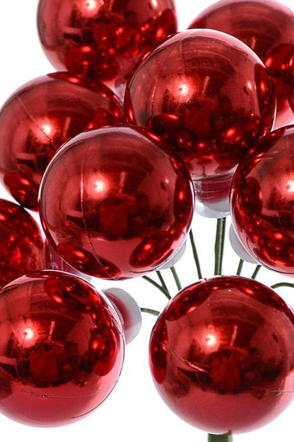 30mm Shiny Stem Ball Red