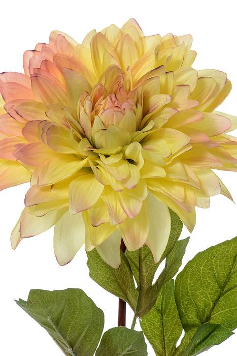 25.5&quot; Silk Dinner Plate Dahlia Spray Green Purple