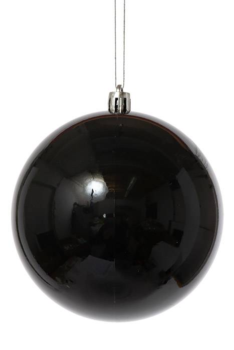 100mm Plastic Ball Shiny Black Pkg/6