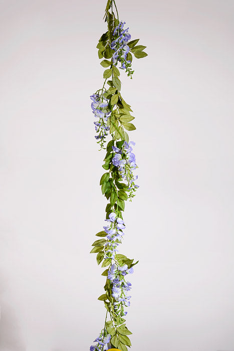 6Ft Artificial Wisteria Garland Purple