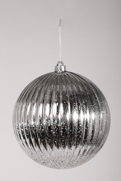 8" Mercury Ornament Ball Silver