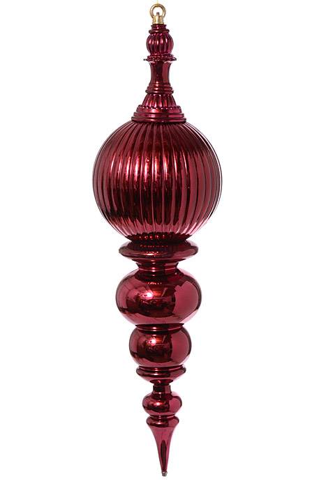 28" Shiny Finial Burgundy
