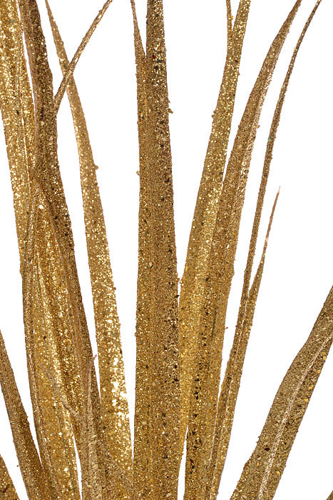 35" Glittered Curly Grass Bush Gold