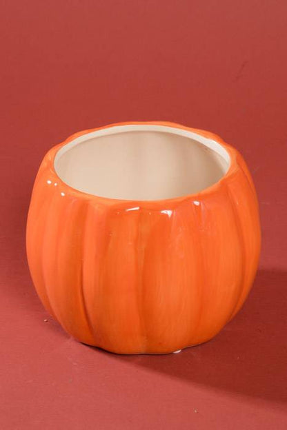 4.5" X 5.5" Round Pumpkin Pottery (Orange)