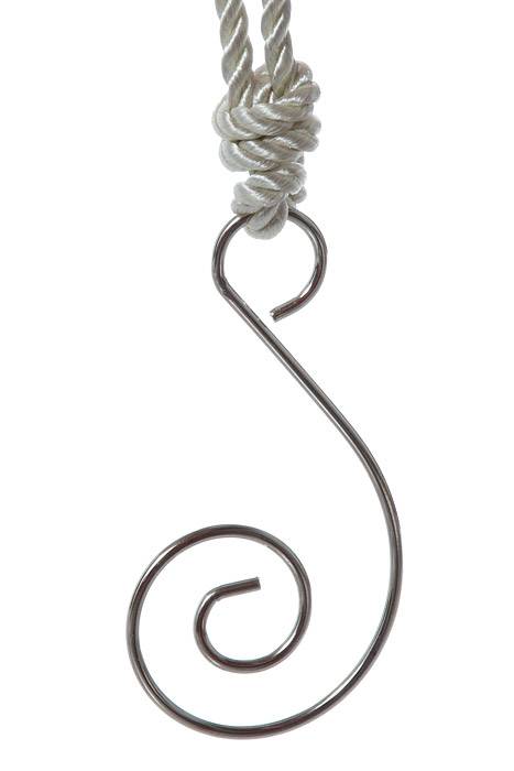 2" Swirl Hanging Hook Silver Pkg/72