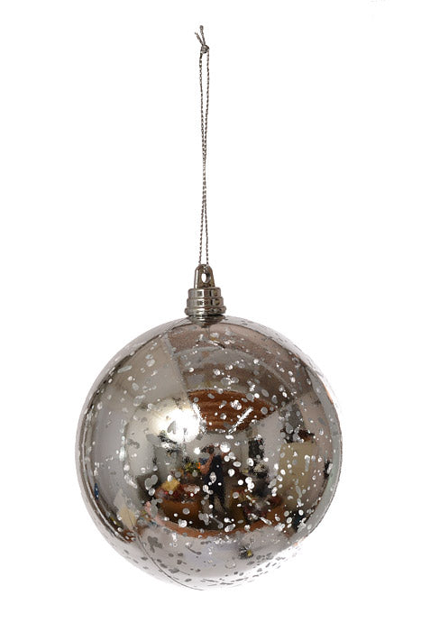 100Mm Shiny Ball Mercury Ornament (Silver) Pkg/4