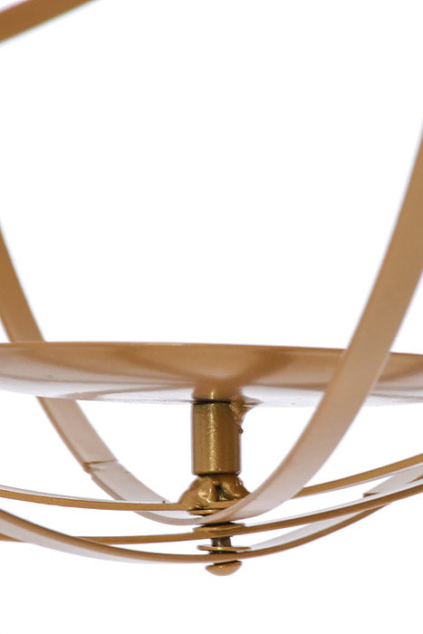 18" Hanging Floral Sphere Gold