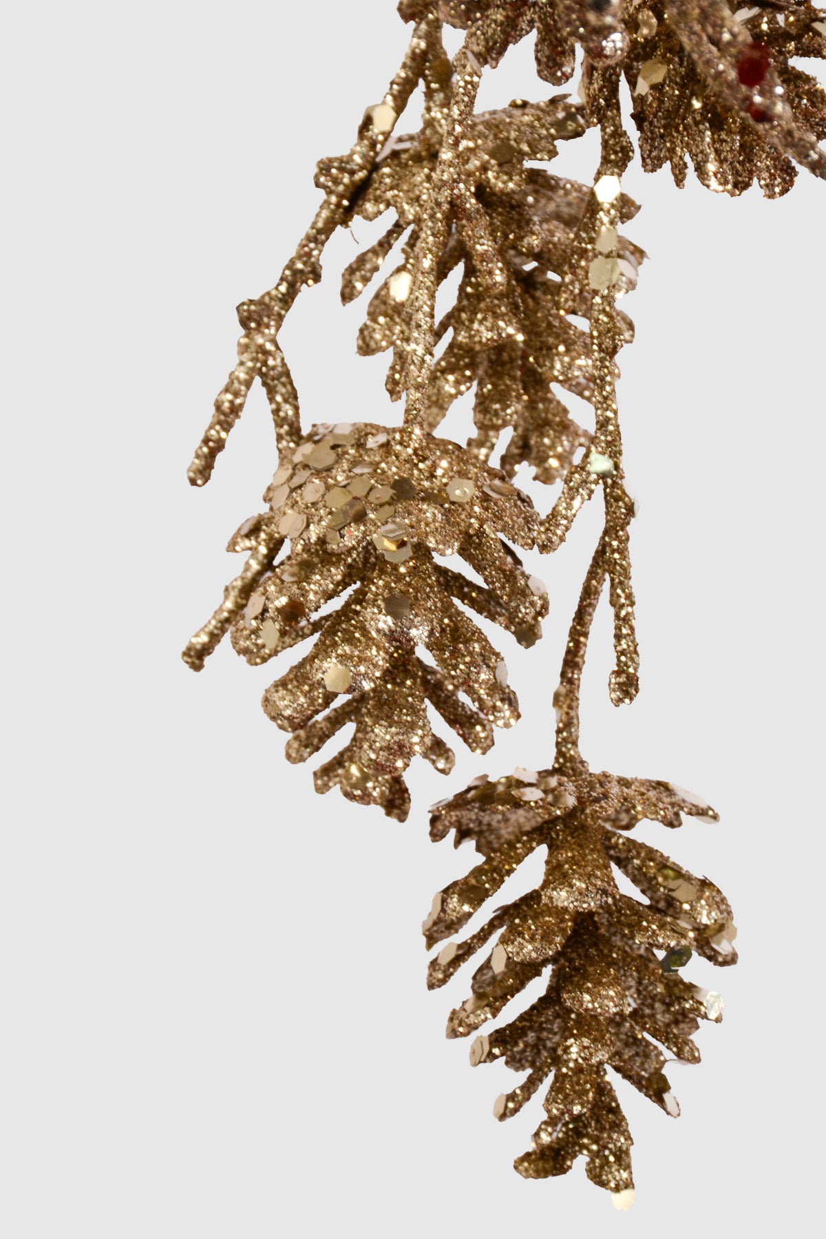 37.5" Hanging Glitter Pinecone Spray Champagne