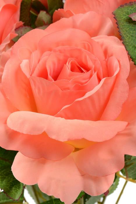 19" Silk Rose Bud Bush X10 Peach