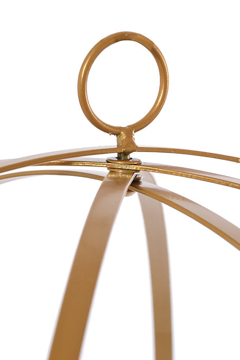 18" Hanging Floral Sphere Gold