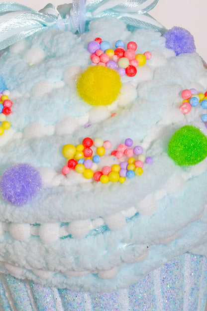 4.7"x 4.3" Cupcake Ornament Blue