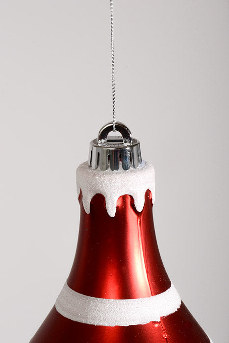 16" Finial Ornament Red/White