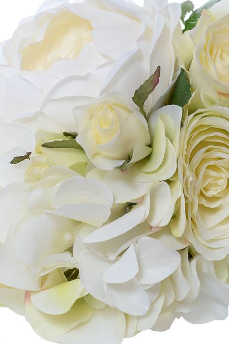 11&quot; Hydrangea/rose/peony Bouquet Cream/green