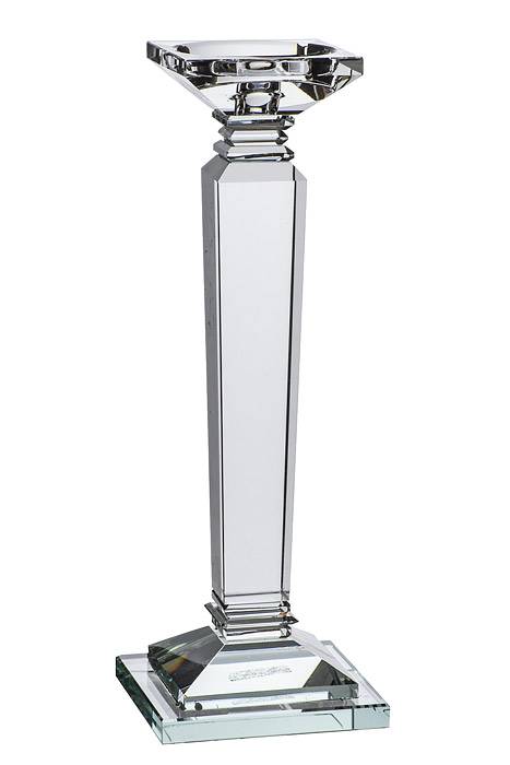 13&quot;h Crystal Single Candle Holder Clear