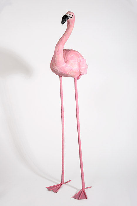 38.5" Standing Feather Flamingo Pink