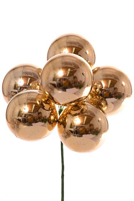 60mm Plastic Shinny Stem Ball Gold