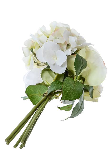 11&quot; Hydrangea/rose/peony Bouquet Cream/green